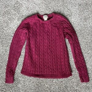 L.L. Bean Women's Cable Knit Sweater - Burgundy